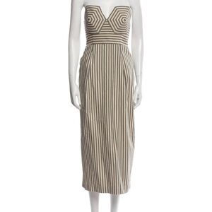 NWT Mara Hoffman Rina Geometric Structured Striped Midi Dress